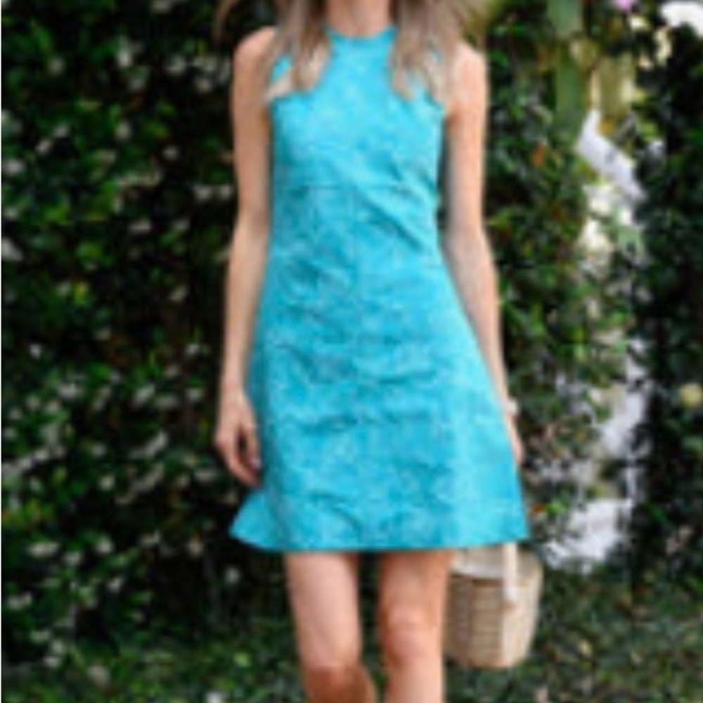 Blue Halter Neck Sleeveless Mini Sundress